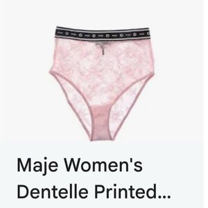 Maje Women's Pink Lace Trim Panties